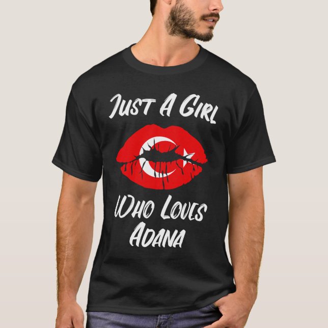 Lips Mouth Love Turkish Flag Adana T-Shirt (Front)