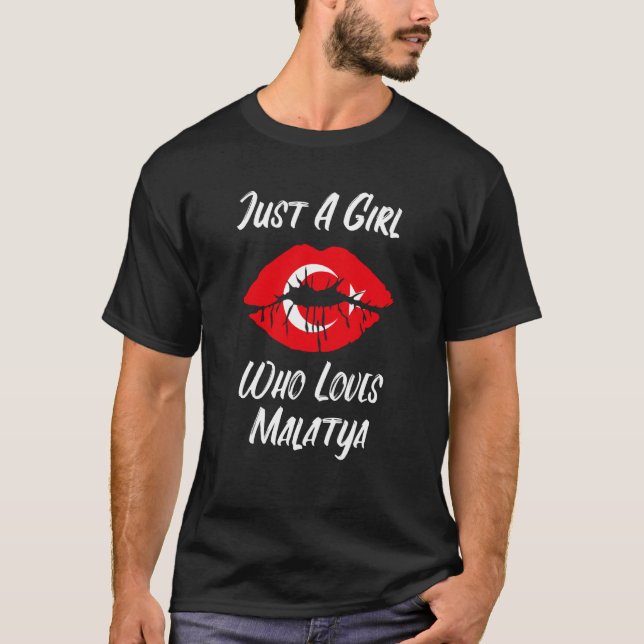 Lips Mouth Love Turkish Flag Malatya T-Shirt (Front)