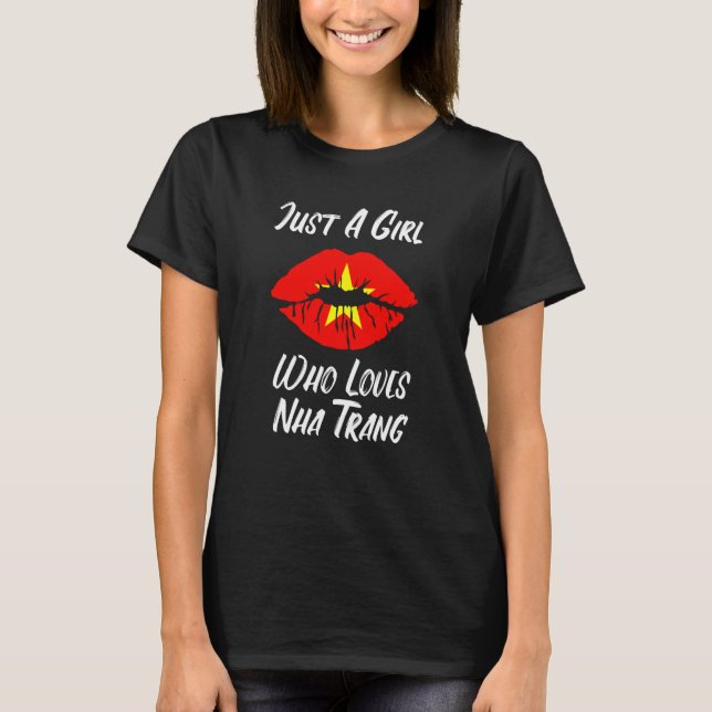 Lips Mouth Love Vietnamese Flag Nha Trang T-Shirt (Front)