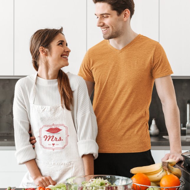 Lips Mrs. Hipster Vintage Retro Bride Adult Apron (Creator Uploaded)