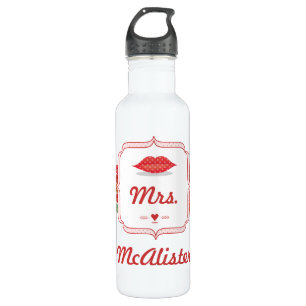 Lips Mrs. Hipster Vintage Retro Bride Stainless Steel Water Bottle