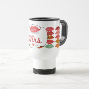 Lips Mrs. Hipster Vintage Retro Bride Travel Mug