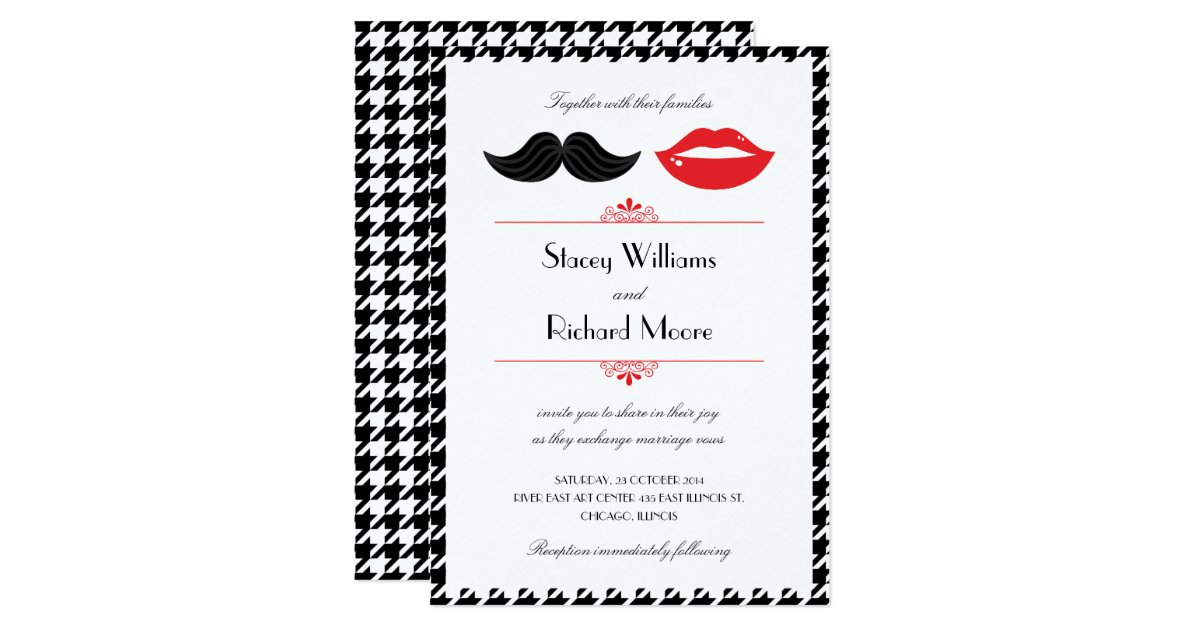 Houndstooth Wedding Invitations 6