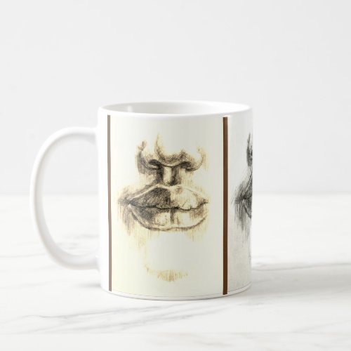 Lips  Nose Pencil Drawing Art Mug