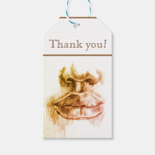 Lips  Nose Pencil  Drawing Custom Gift Tags