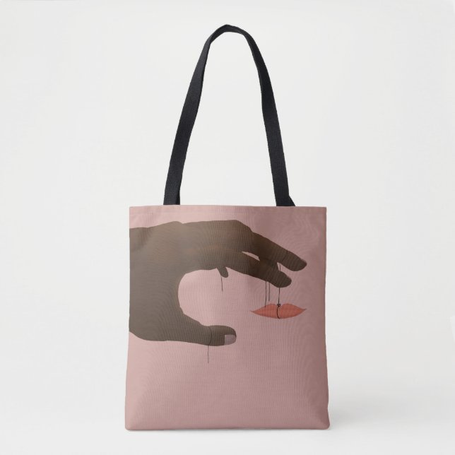 Lips on a sting tote bag (Front)