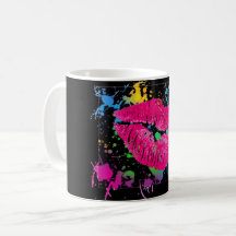 Lips Paint Splatter Coffee Mug
