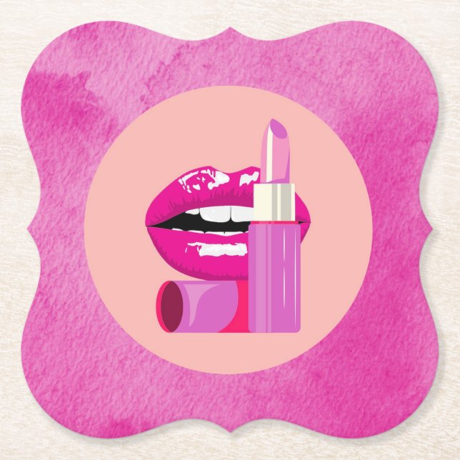 Lips Paper Coaster (Front)