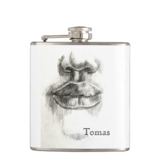 Lips Pencil Sketch Flask