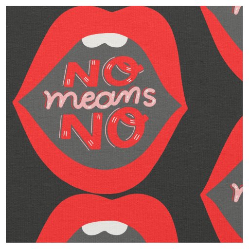 lips pop art no means no consent awareness fabric