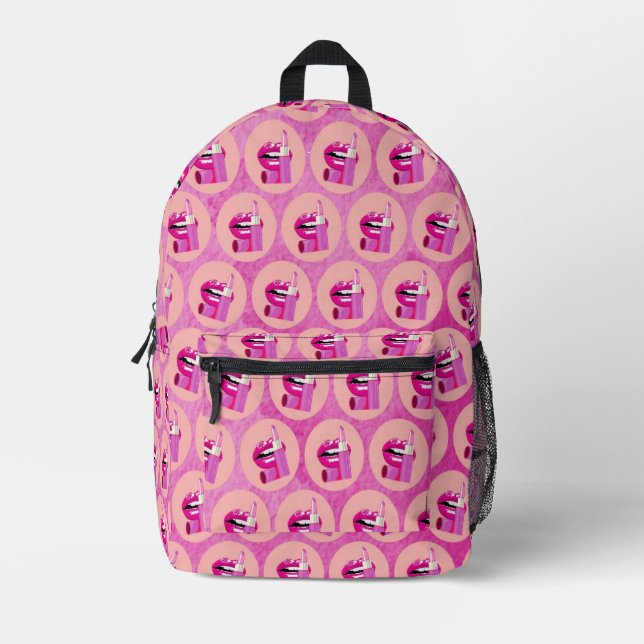 Lips Printed Backpack (Front)