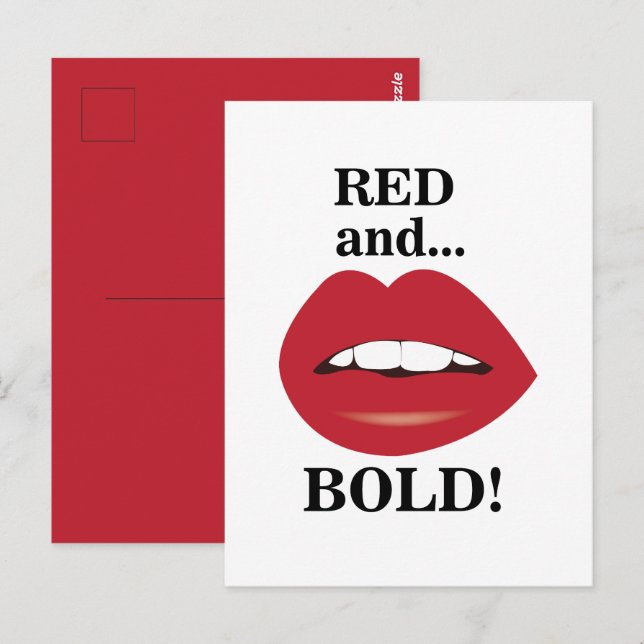 Lips Red and Bold Lips Postcard (Front/Back)