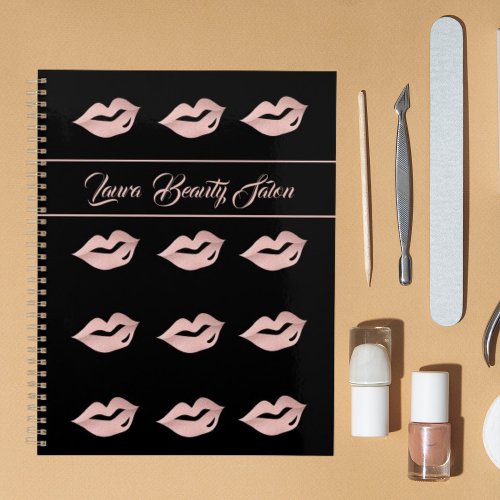 Lips Rose Gold  Black Glam Script Appointment  Planner