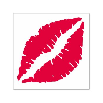 Lips - Sealed With A Kiss Self-inking Stamp by officesuppliesshop at Zazzle