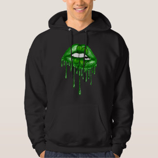 Lips Sexy Green Cool Irish Shamrock St Patricks Da Hoodie