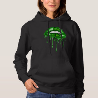 Lips Sexy Green Cool Irish Shamrock St Patricks Da Hoodie