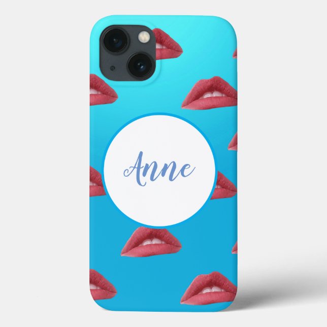 Lips, Sexy Mouth Pop Monogram Case-Mate iPhone Case (Back)