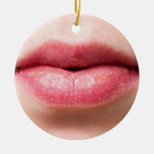 Lips Smile Ceramic Ornament