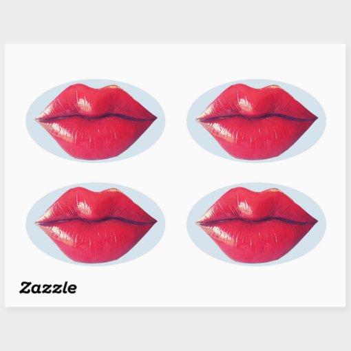 Lips Stickers Big Juicy Red Lips Stickers Zazzle 