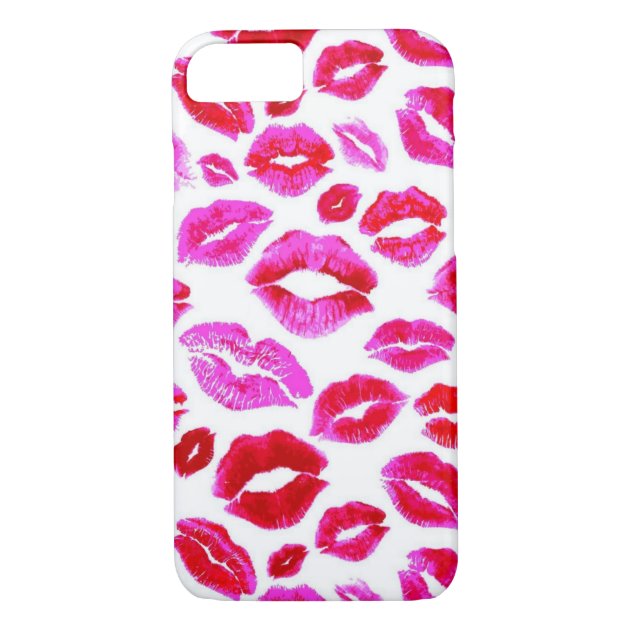 Lips sweet pink lipstick kiss. Cute makeup Case Mate iPhone Case