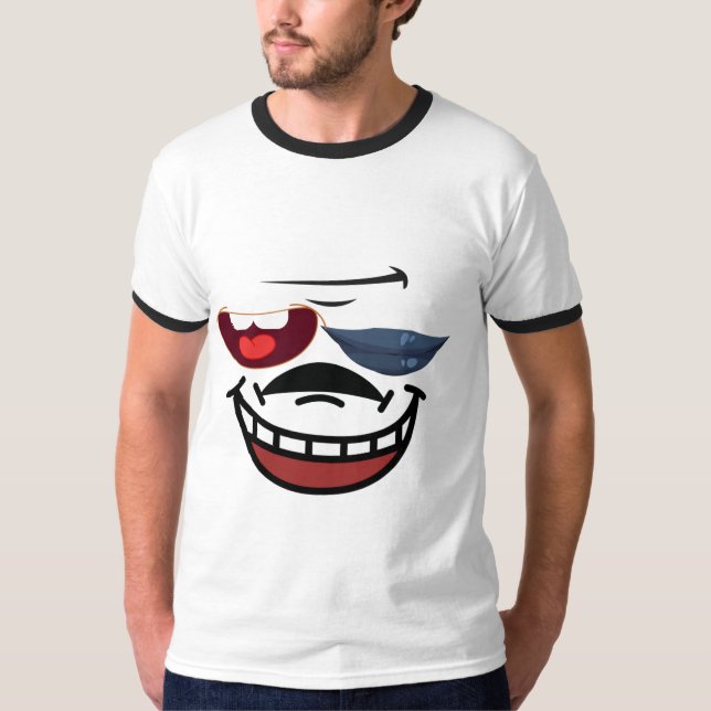 Lips & Teeth Harmony: Unique Emoji T-Shirt Design (Front)