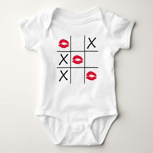 Lips Tic Tac Toe Baby Bodysuit (Front)