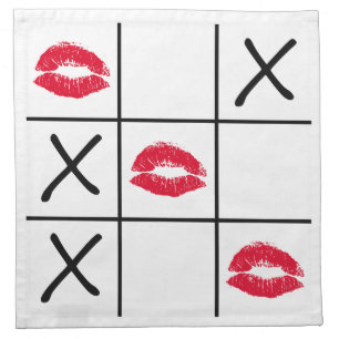 Lips Tic Tac Toe Cloth Napkin