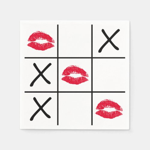 Lips Tic Tac Toe Napkins