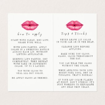 Lipsense Application Instructions Booklet Business Card | Zazzle