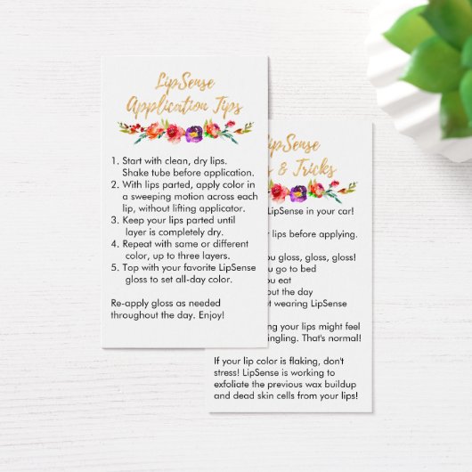 LipSense Application & Tips Card (Desk)