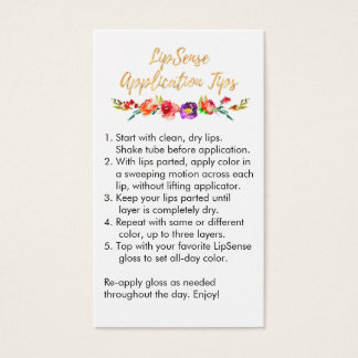 LipSense Application & Tips Card