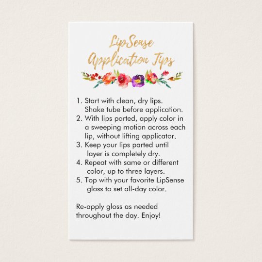 LipSense Application & Tips Card
