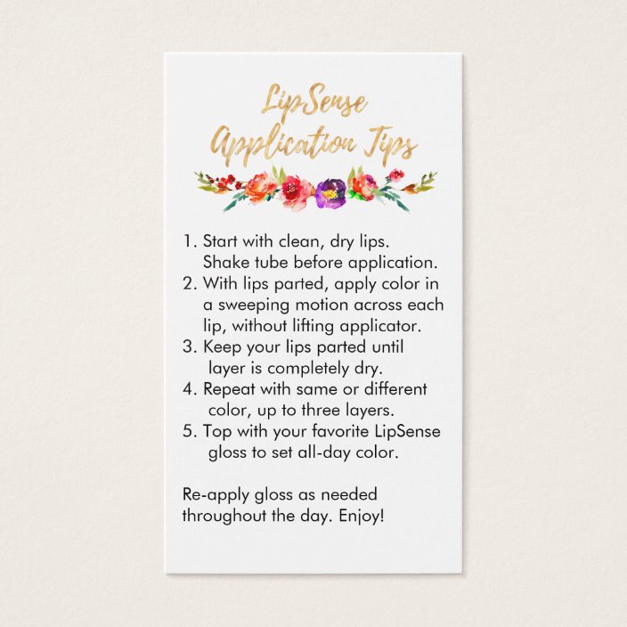 LipSense Application &amp; Tips Card | Zazzle