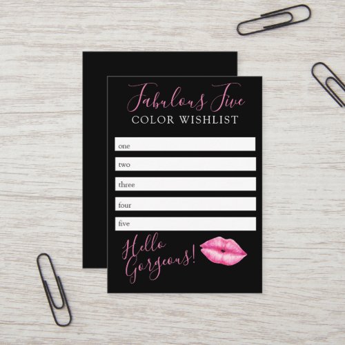 Lipsense Color Wishlist Card