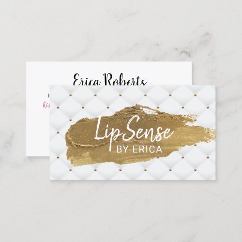 Lipsense Distributor Gold Lipstick Stain Elegant Business Card