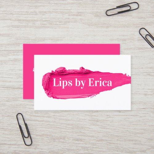 Lipsense Distributor Pink Lipstick Makeup Artist Business Card