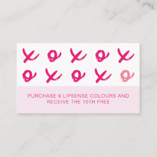 LipSense Hugs And Kisses XOXO Pink Loyalty Card
