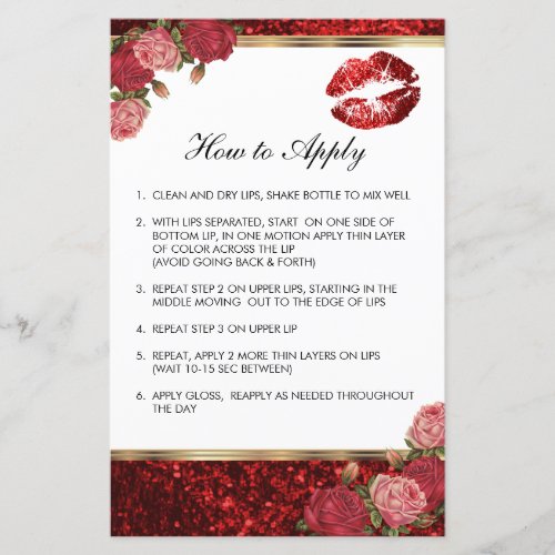 Lipsense Red Rose Glitter Lip Instructions