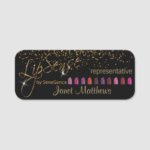 Lipsense Representative with Colorful Lipsticks Name Tag