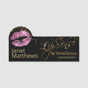 Lipsense Representative with Pink Lips Name Tag