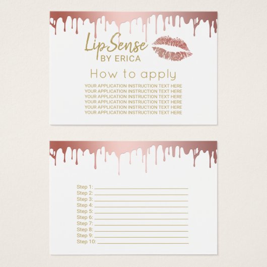 LipSense Rose Gold Lips Application Instructions (Front & Back)