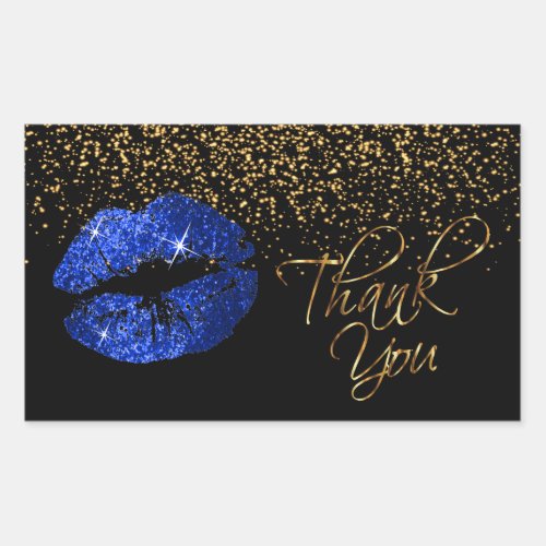 Lipsense SeneGence Thank You _ Blue Lips Rectangular Sticker