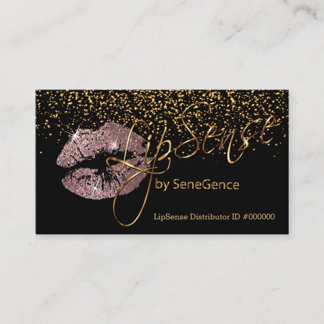Lipsense with Gold & Dusty  Rose Business Card (Front)