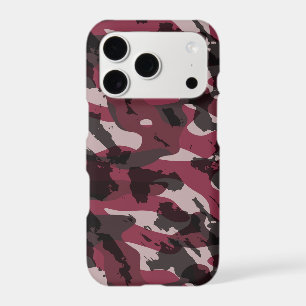 Lipstick and Dark Mauve camo abstract iPhone 17 Pro Case