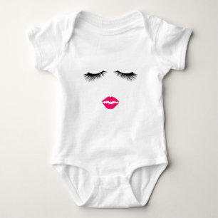 Lipstick and Eyelashes Baby Bodysuit