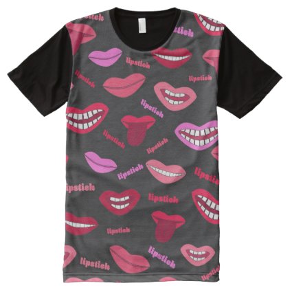 Lipstick and Lips All-Over-Print Shirt