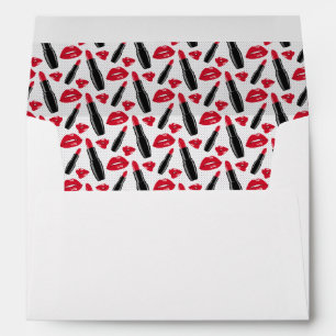 Lipstick And Lips Polka Dot Pattern Envelope