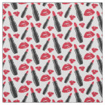 Lipstick And Lips Polka Dot Pattern Fabric
