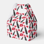 Lipstick And Lips Polka Dot Pattern Favor Boxes