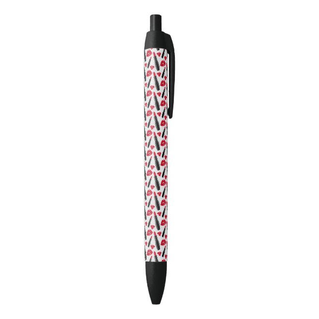 Lipstick And Lips Polka Dot Pattern Pen (Bottom (Vertical))
